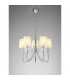 Loewe Pendant 5 Light E14 Polished Chrome With Cream Shades-2