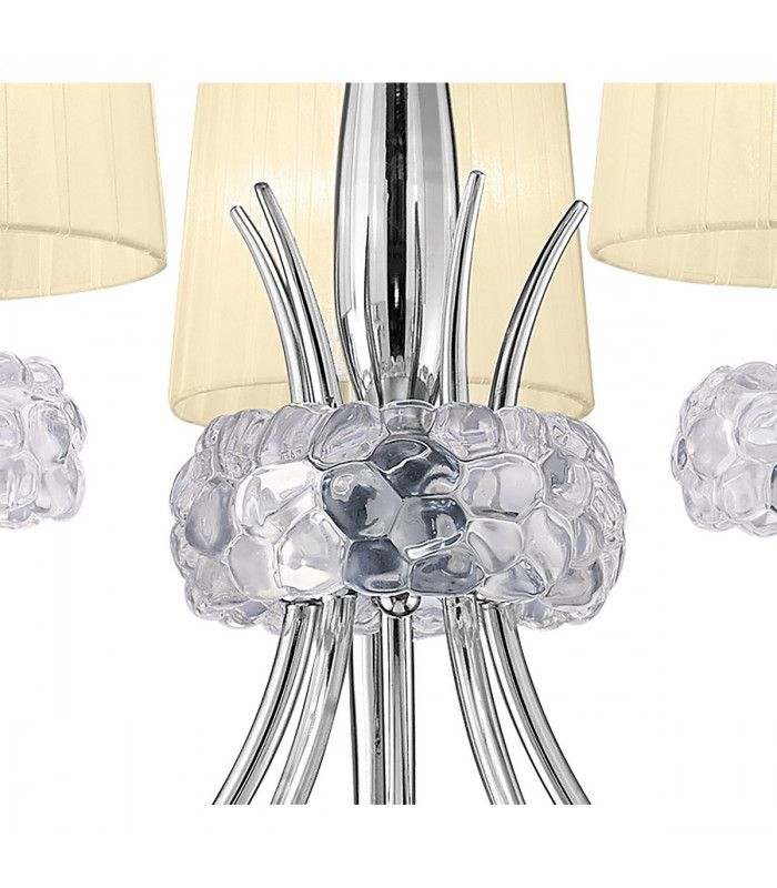 Loewe Pendant 5 Light E14 Polished Chrome With Cream Shades-5