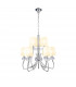 Loewe 2 Tier Pendant 6+3 Light E14 Polished Chrome With Cream Shades-1