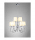 Loewe 2 Tier Pendant 6+3 Light E14 Polished Chrome With Cream Shades-2