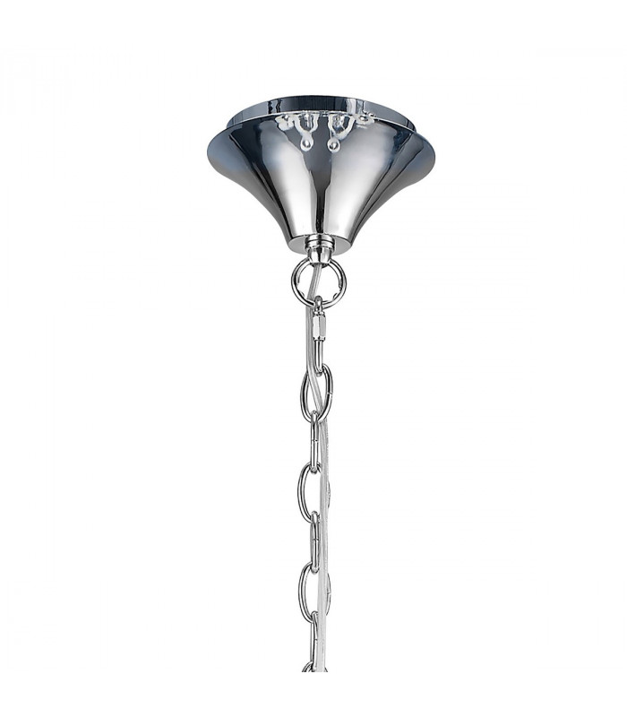 Loewe 2 Tier Pendant 6+3 Light E14 Polished Chrome With Cream Shades-3