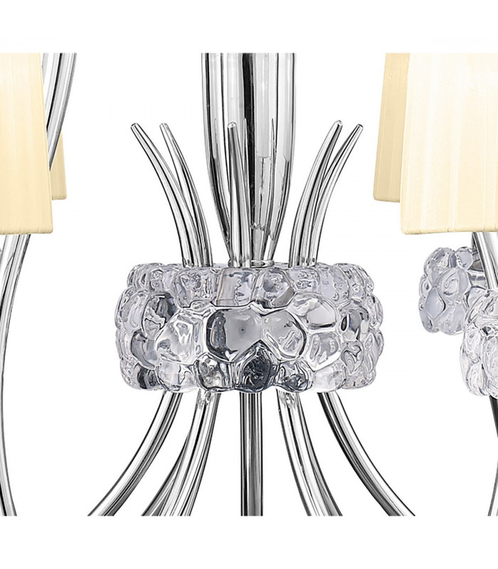 Loewe 2 Tier Pendant 6+3 Light E14 Polished Chrome With Cream Shades-5