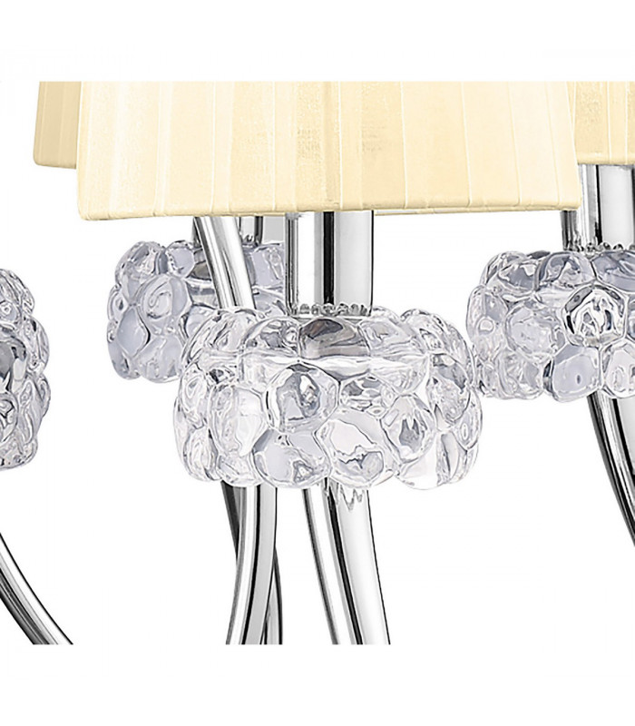 Loewe 2 Tier Pendant 6+3 Light E14 Polished Chrome With Cream Shades-8