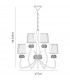 Loewe 2 Tier Pendant 6+3 Light E14 Polished Chrome With Cream Shades-9
