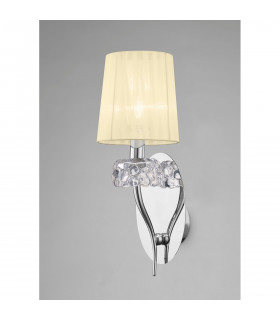 Loewe Wall Lamp Switched 1 Light E14 Polished Chrome With Cream Shade-2