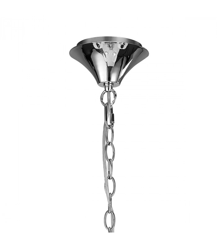 Loewe Slim Pendant 5 Light E14 Polished Chrome With Cream Shades-3