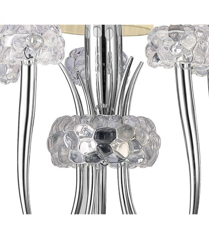 Loewe Slim Pendant 5 Light E14 Polished Chrome With Cream Shades-5