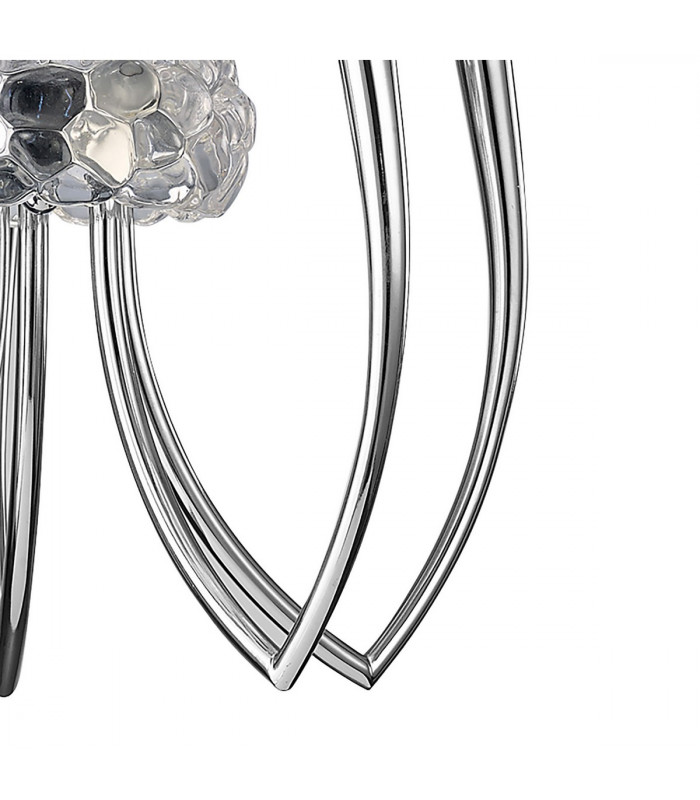 Loewe Slim Pendant 5 Light E14 Polished Chrome With Cream Shades-7