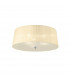 Loewe Flush Ceiling 3 Light E27 Polished Chrome With Cream Shade-1
