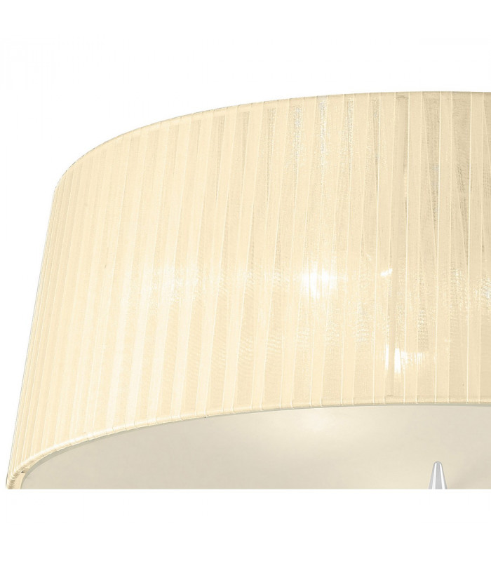 Loewe Flush Ceiling 3 Light E27 Polished Chrome With Cream Shade-3