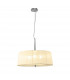 Loewe Single Pendant 3 Light E27 Polished Chrome With Cream Shade-1