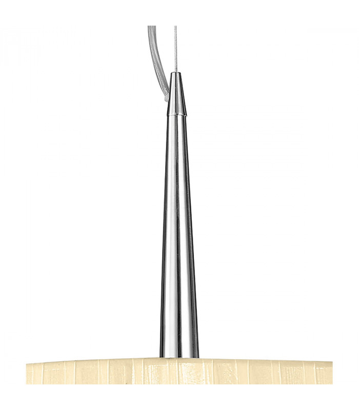 Loewe Single Pendant 3 Light E27 Polished Chrome With Cream Shade-4