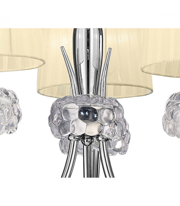 Loewe Pendant 3 Light E14 Polished Chrome With Cream Shades-5