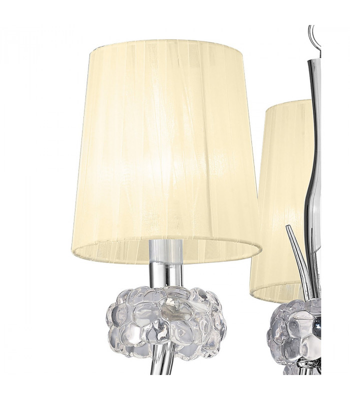 Loewe Pendant 3 Light E14 Polished Chrome With Cream Shades-6