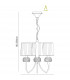 Loewe Pendant 3 Light E14 Polished Chrome With Cream Shades-8
