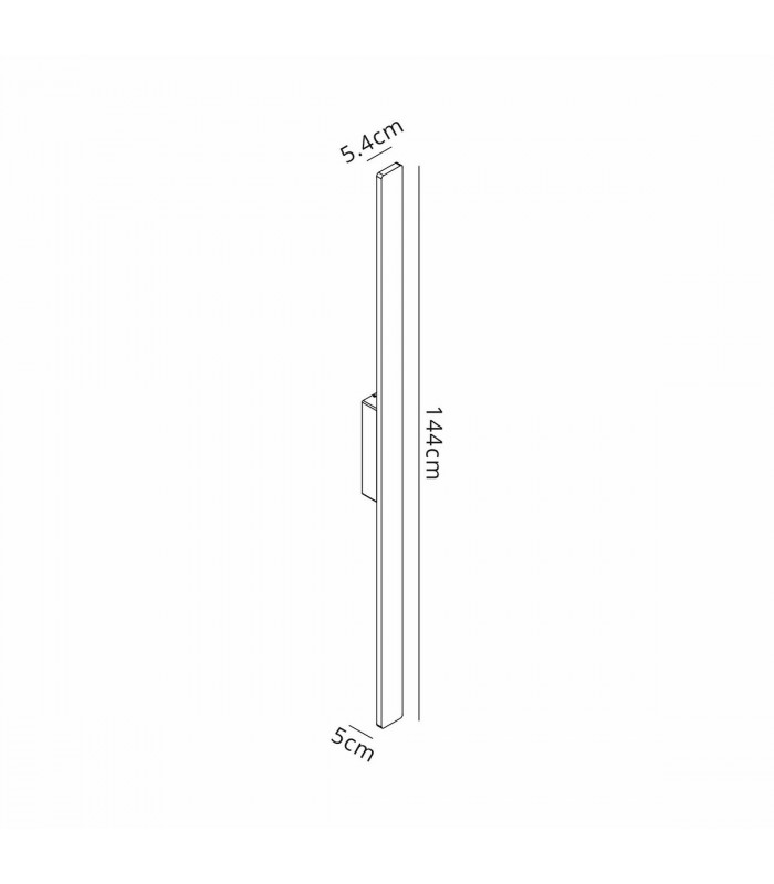 Lotus 1.4m Wall Lamp, 24W LED, 3000K, 2300lm, IP54, Rust Brown, 3yrs Warranty