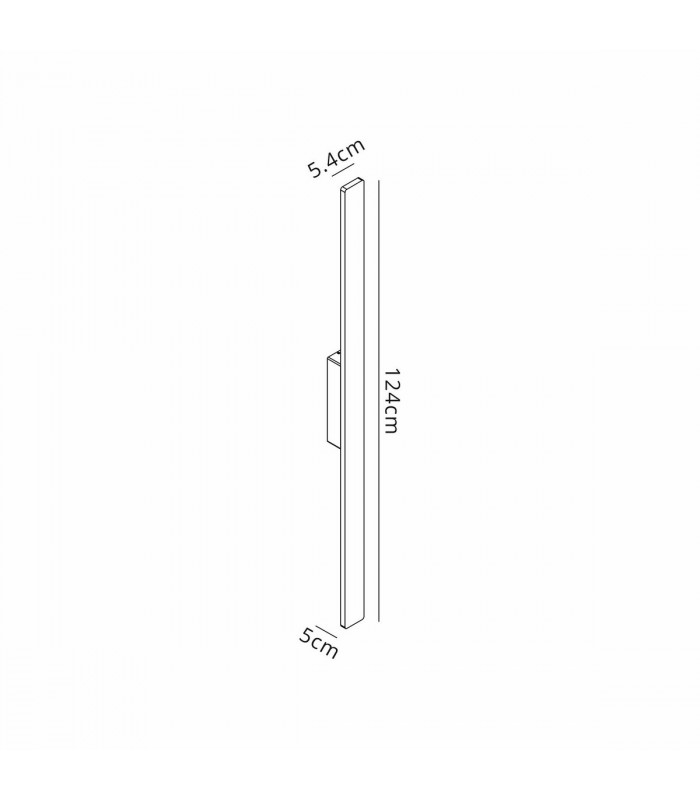 Lotus 1.2m Wall Lamp, 18W LED, 3000K, 1900lm, IP54, Rust Brown, 3yrs Warranty