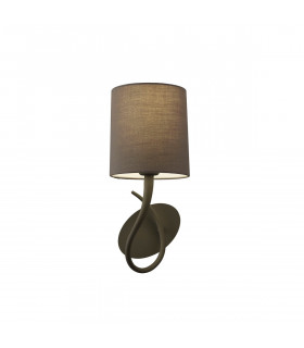 Lua Wall Lamp 1 Light E27 Ash Grey With Ash Grey Shade-1