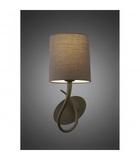 Lua Wall Lamp 1 Light E27 Ash Grey With Ash Grey Shade-2