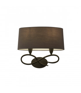 Lua Wall Lamp 2 Light E27 Ash Grey With Ash Grey Shade-1
