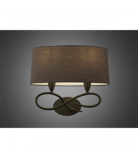 Lua Wall Lamp 2 Light E27 Ash Grey With Ash Grey Shade-2