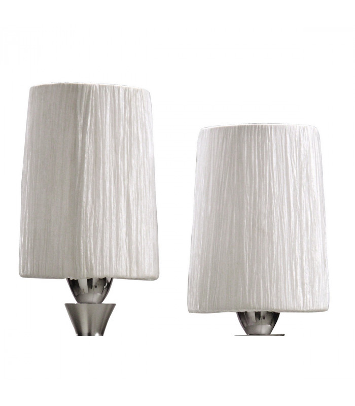 Lucca Table Lamp 2 Light E27 Polished Chrome With White Shades & Clear Crystal-6