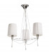 Lucca Pendant 3 Light E27 Polished Chrome With White Shades & Clear Crystal-1