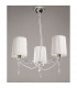 Lucca Pendant 3 Light E27 Polished Chrome With White Shades & Clear Crystal-2