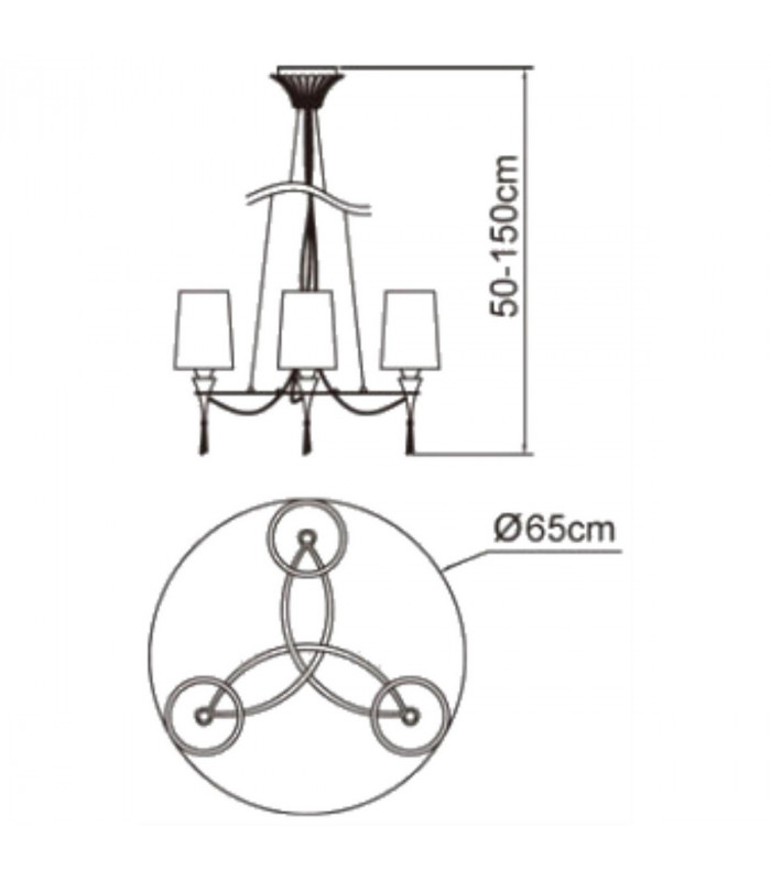 Lucca Pendant 3 Light E27 Polished Chrome With White Shades & Clear Crystal-9