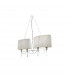 Lucca Linear Pendant 2 Arm 4 Light E27 Line Polished Chrome With White Shades & Clear Crystal-1