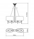 Lucca Linear Pendant 2 Arm 4 Light E27 Line Polished Chrome With White Shades & Clear Crystal-7