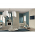 Lucca Pendant 5 Light E27, Polished Chrome With White Shades & Clear Crystal