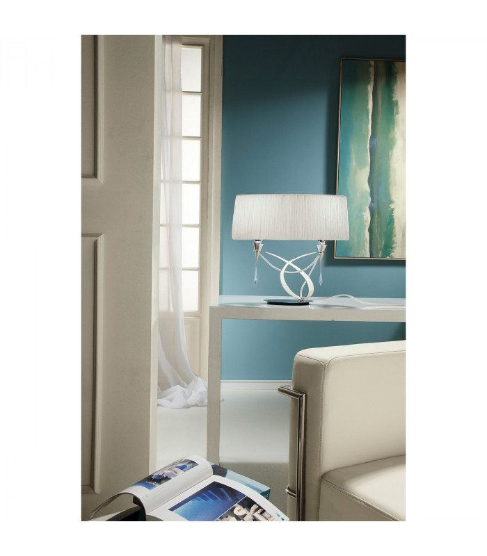 Lucca Pendant 5 Light E27, Polished Chrome With White Shades & Clear Crystal