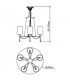 Lucca Pendant 5 Light E27, Polished Chrome With White Shades & Clear Crystal
