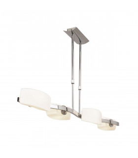 Lupa Telescopic Pendant Linear Bar 4 Light G9 Polished Chrome/Frosted White Glass-1