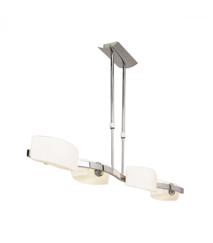 Lupa Telescopic Pendant Linear Bar 4 Light G9 Polished Chrome/Frosted White Glass-1