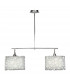 Lupin Linear Pendant 2 Light E27 Line Large, Gloss White, White Acrylic, Polished Chrome, CFL Lamps INCLUDED