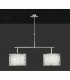 Lupin Linear Pendant 2 Light E27 Line Large, Gloss White, White Acrylic, Polished Chrome, CFL Lamps INCLUDED