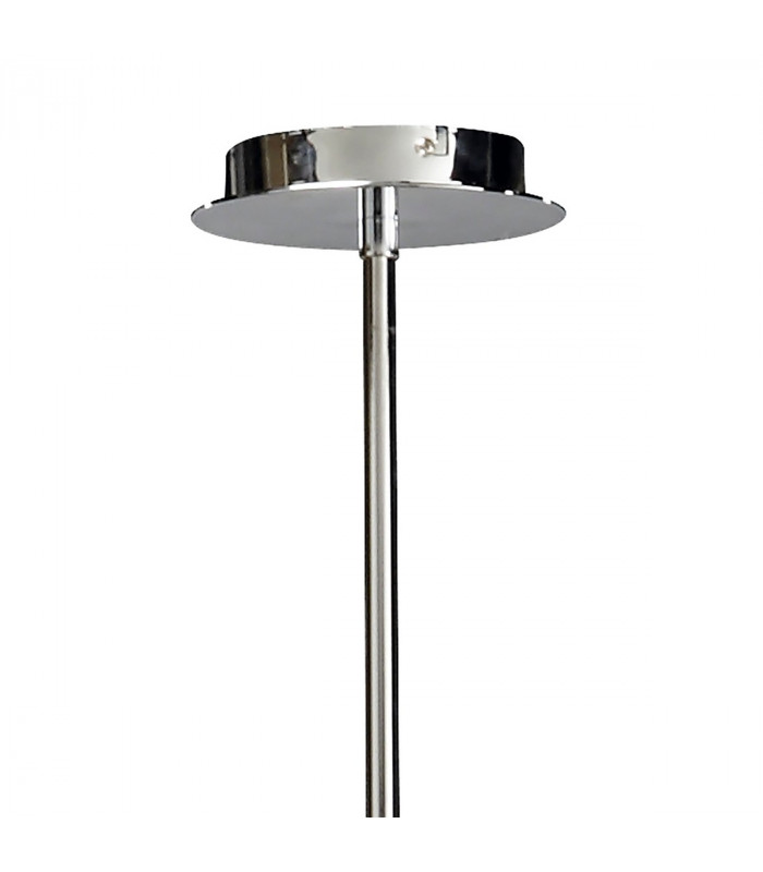 Lupin Linear Pendant 2 Light E27 Line Large, Gloss White, White Acrylic, Polished Chrome, CFL Lamps INCLUDED