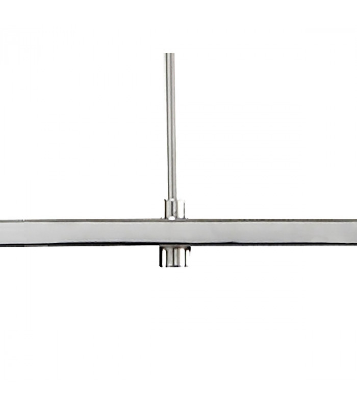 Lupin Linear Pendant 2 Light E27 Line Large, Gloss White, White Acrylic, Polished Chrome, CFL Lamps INCLUDED