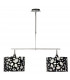 Lupin Linear Pendant 2 Light E27, Gloss Black, White Acrylic, Polished Chrome, CFL Lamps INCLUDED