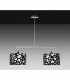 Lupin Linear Pendant 2 Light E27, Gloss Black, White Acrylic, Polished Chrome, CFL Lamps INCLUDED
