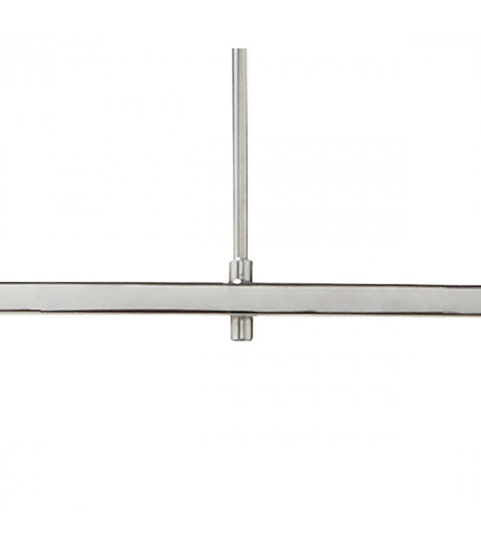 Lupin Linear Pendant 2 Light E27, Gloss Black, White Acrylic, Polished Chrome, CFL Lamps INCLUDED