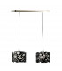 Lupin Linear Pendant 2 Light E27 Line, Gloss Black/White Acrylic/Polished Chrome, CFL Lamps INCLUDED
