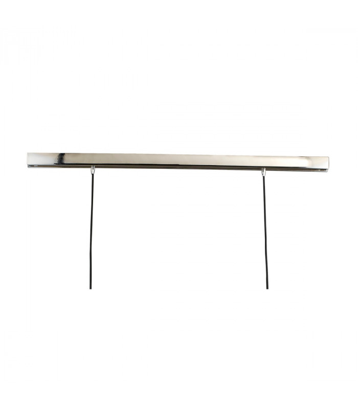 Lupin Linear Pendant 2 Light E27 Line, Gloss Black/White Acrylic/Polished Chrome, CFL Lamps INCLUDED