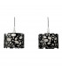 Lupin Linear Pendant 2 Light E27 Line, Gloss Black/White Acrylic/Polished Chrome, CFL Lamps INCLUDED