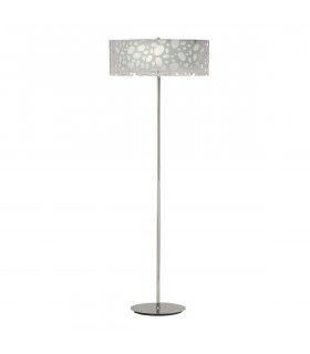Lupin Floor Lamp 4 Light E27, Gloss White/White Acrylic/Polished Chrome, CFL Lamps INCLUDED