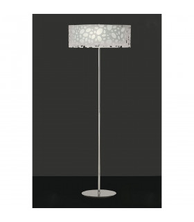 Lupin Floor Lamp 4 Light E27, Gloss White/White Acrylic/Polished Chrome, CFL Lamps INCLUDED