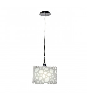 Lupin Pendant 1 Light E27 Gloss White/White Acrylic/Polished Chrome CFL Lamps INCLUDED-1