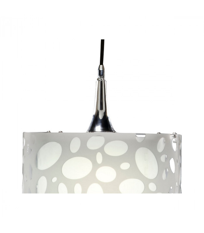 Lupin Pendant 1 Light E27 Gloss White/White Acrylic/Polished Chrome CFL Lamps INCLUDED-9